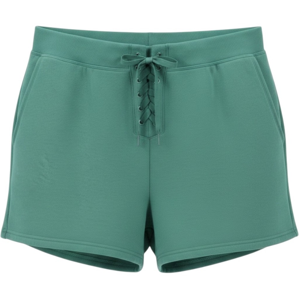 Victoria's Secret Women's Plus High‎ Rise Pocket Fleece Lace Up Shorts Green XXL